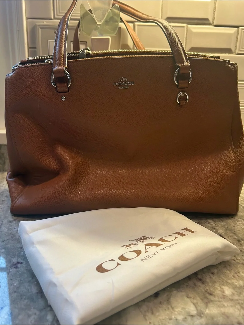 Coach Cognac Leather Satchel